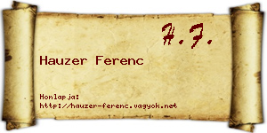 Hauzer Ferenc névjegykártya